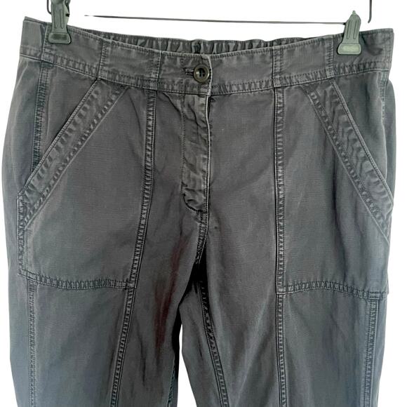 J. Crew Black Twill Joggers Zip Cuff Size 8 Ankle Length Casual Fall Outdoors - Picture 2 of 8